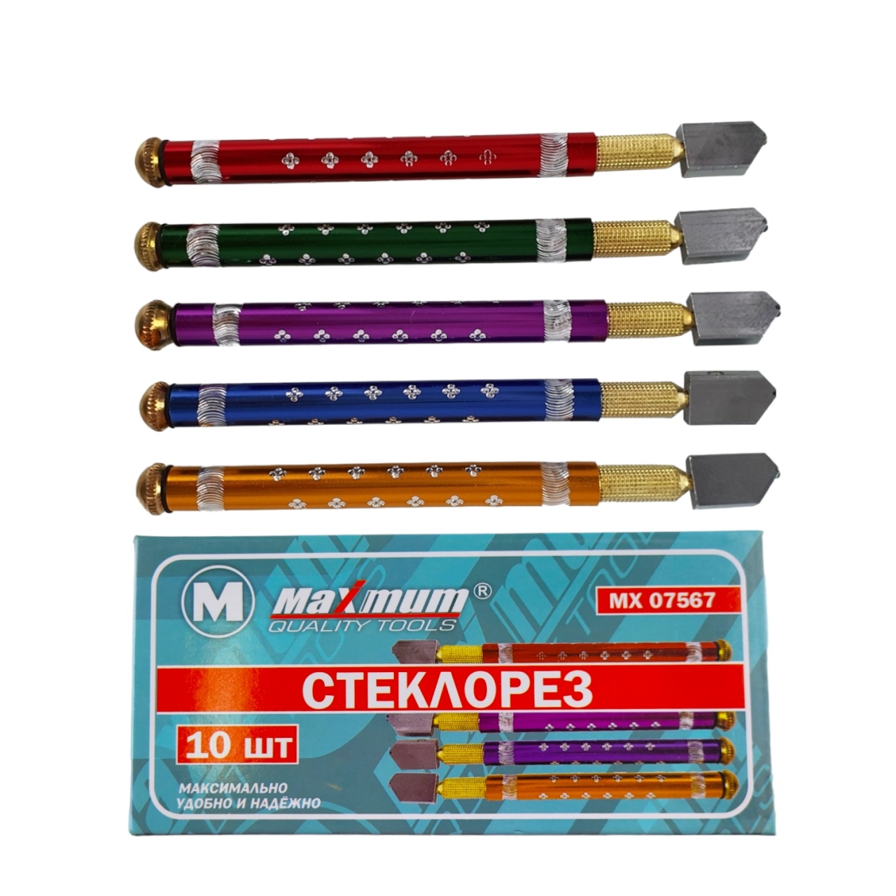 Стеклорез масляный, роликовый, цветной,  "MAXIMUM" MX 07567 (2524) Стеклорез масляный, роликовый, цветной,  "MAXIMUM" MX 07567 (2524)