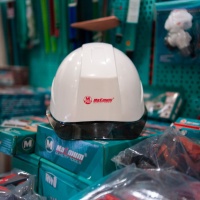 Каска защитная строительная, бело-черная оптом