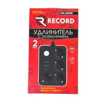 Удлинитель с заземлением 2 м, 3 Евро розетки, 2 USB порта, Type C, "RECORD" MX 18495 Удлинитель с заземлением 2 м, 3 Евро розетки, 2 USB порта, Type C, "RECORD" MX 18495